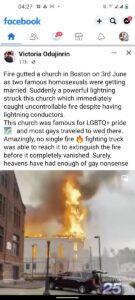 FACT CHECK: Was Gay Wedding the Cause of A Massachusetts Church Fire?
